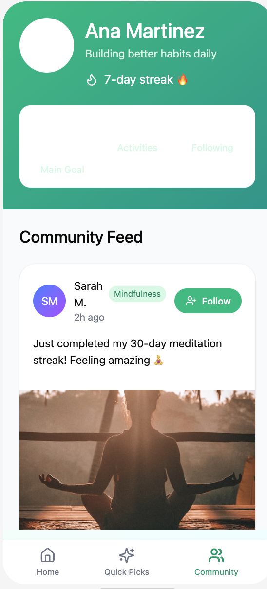 Community Feed Mockup